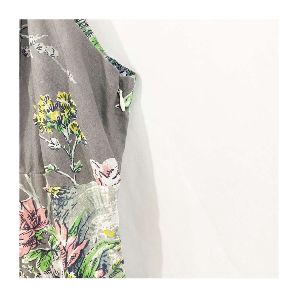 Anthropologie Lazy Bones Floral Garden Pleated Midi Cotton Dress - Picture 11 of 11